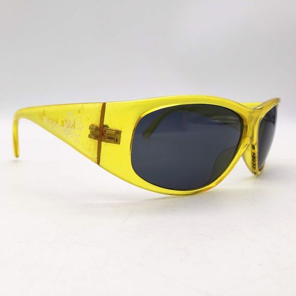 Vintage BLACK FLYS Sunglasses 'Kid's Kick' Clear Yellow VTG - Picture 1 of 11